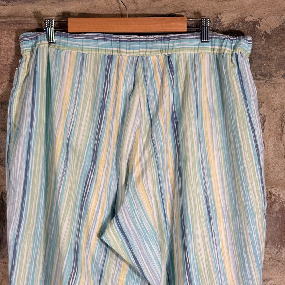 Cacique Striped Pajama Pants Lounge Sleepwear‎ Women's Size 18/20 Blue Yellow - Picture 7 of 10